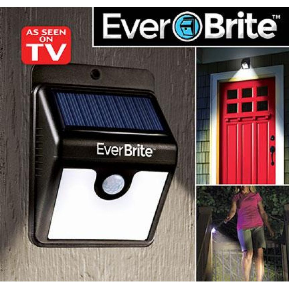 Ever Brite Motion Activated LED Solar Light Black